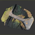 Detailed 3D Scene Component Model With Stone Bridge Green Grass And Natural Terrain
