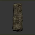 Rustic Brown Bread Pieces of Various Sizes with Rough Surfaces and Gray Background 3d model