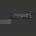 Highly Detailed Drone Model With Rotating Propellers And Metallic Body Structure