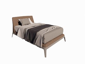 Modern Single Bed 3d model