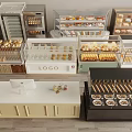 Modern Bread Display Rack Bread Refrigerated Container Bread Shelf Dessert Shop Shelf Bakery Kitchen Equipment 3d model