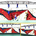 Indoor Climbing Wall Sports Equipment With Colorful Holds For Fitness Training