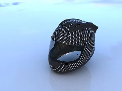 Carbon Fiber Helmet Modern Exterior Design With Shiny Surface And Sleek Structure 3d model