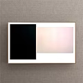 Framed Wall Art With Black And Light Pink Sections In Gold Frame 3d model
