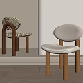 Modern Dining Chairs With Zebra Pattern And Cream Colored Seat And Wooden Legs