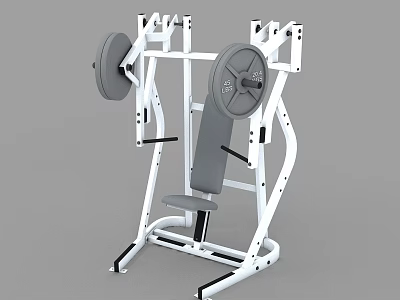 Sports Equipment Seated Chest Press Machine with White Frame and Gray Seat for Fitness Training 3d model