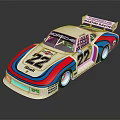 Porsche Martini Racing Race Car Number 22 White With Red Blue Stripes