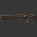Futuristic Scifi Weapon Design Featuring Metallic Wooden Grip And Barrel Structure
