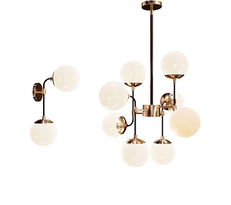 Modern lamp combination chandelier 3d model