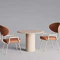 Nordic leisure table and chair combination 3d model