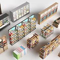 Various Retail Display Shelves With Different Styles For Store Product Arrangement
