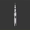 Detailed Rocket Model With Multi Stage Structure White Black Red Accents On Gray Background 3d model