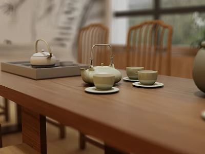 New Chinese Style Tea Room Tea Room 3d model