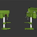 Green Electric Drill Presses With Stable Base Worktable And Open Top Cover