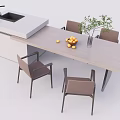 Nakajima counter bar counter operating table dining table and chairs 3d model