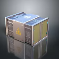 Metal Daily Living Supplies Box With Blue Label And Warning Sign Design