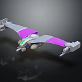 Modern Purple and Gray Passenger Plane With Aerodynamic Wings and 3D Render Design