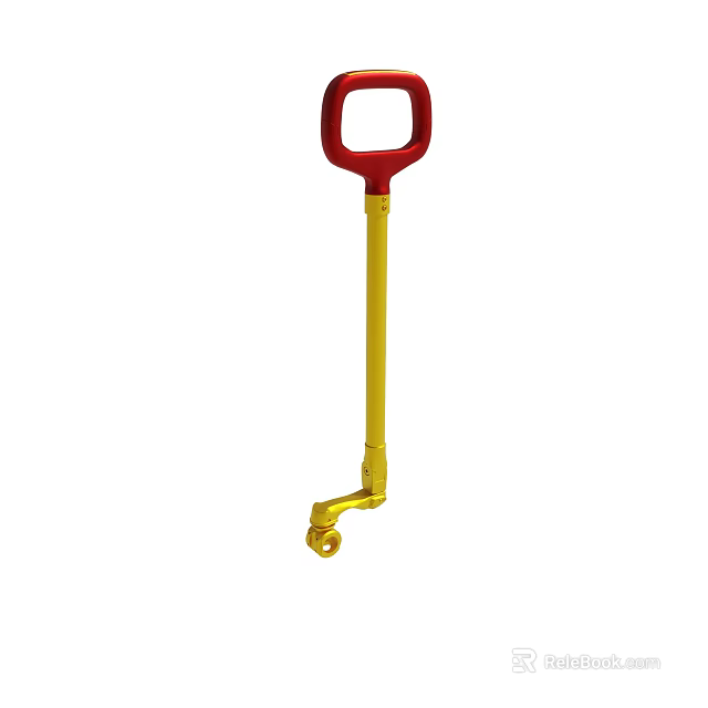 Red Handle Yellow Rod Tool For Industrial Control And Operation 3d model