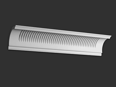 White Decorative Architectural Component with Linear Grooves for Interior Decoration 3d model