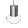 Modern Minimalist Pendant Lights With Transparent Glass Globe And Chrome Metal Hanging Rod