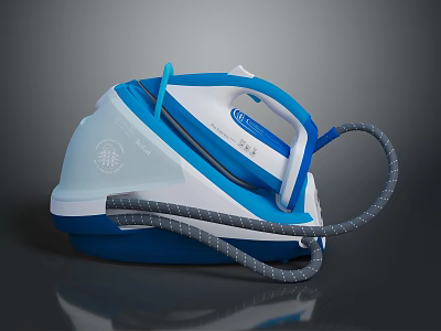 Philips Blue And White Laptop With Power Cable And Modern Design Features 3d model