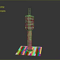 Tall Industrial Water Tower Equipment With Metal Structure Ladder And Base Foundation