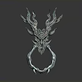 Fantasy Character Inspired Ring With Mythical Creature Horns And Ornate Metallic Design