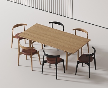 Modern Dining Table and Chair 3d model