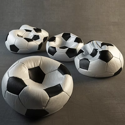 Black and White Soccer Ball Shaped Bean Bag Chairs for Living Room Decor 3d model Black and White Soccer Ball Shaped Bean Bag Chairs for Living Room Decor 3d model