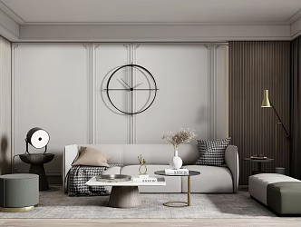 Modern sofa coffee table combination 3d model