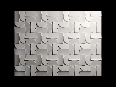 Modern Geometric Silver Wall Decor With Abstract Modular Pattern Design 3d model