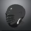 Shiny Medieval Metal Helmet With Striped Face Guard And Protective Armor Design