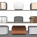 modern sofa stool bed end stool 3d model