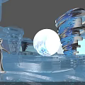 Immersive Ocean Themed Cultural Center Featuring Dolphin Fish Projection Floor Light Effects And Curved Screen