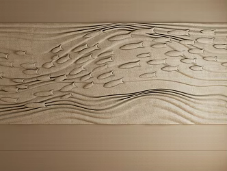 Decorative Wall Modern Background Wall Fish Wall Fish Hard Bag Soft Bag 3d model