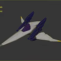 Futuristic Blue And White Spacecraft With Sleek Wings And Transparent Cockpit For Space Exploration