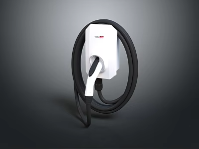 KONGZUE Wall Mounted EV Charger White Design With Black Charging Cable 3d model