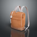 Functional Brown Canvas Backpack With Minimalist Design White Straps And Zipper Pocket
