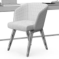 Modern Black Home Office Desk With Laptop Desk Lamp Books Notebook And Gray Chair