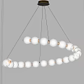 Modern Circular Chandelier Featuring Transparent Spherical Bulbs For Stylish Interior 3d model
