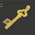Copper Floral Design Key Hardware Tool With Holes On Shaft And Decorative Head