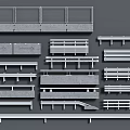 Different Types of Fence Designs Including Metal Railings and Concrete Structures