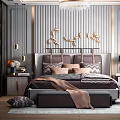 Elegant Modern Bedroom Interior Design With Plush Bed Nightstands Chandelier And Decorative Rug
