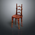 Vintage Wooden Accent Chair With Carved Backrest And Ornate Legs Classic Design