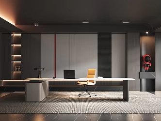 Study background wall desk decorations 3d model