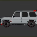 White Military Vehicle With Off Road Style Black Roof Rack Red Accents And Front Design