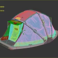 Blue And Orange Dome Tent With Silver Frame And Waterproof Base For Outdoor Camping