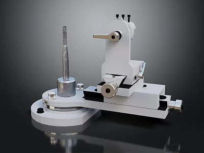 Industrial Mechanical Equipment With Rotary Base Metal Bracket And Precision Adjustment Knob 3d model