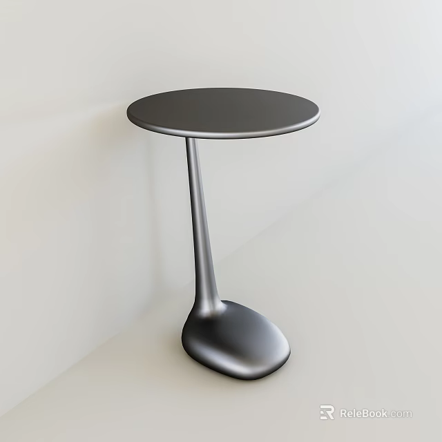 Modern Round Coffee Table With Sleek Metallic Base And Minimalist Design 3d model 