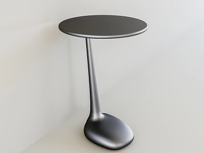 Modern Round Coffee Table With Sleek Metallic Base And Minimalist Design 3d model